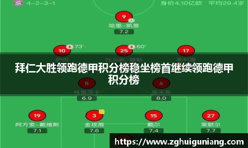 拜仁大胜领跑德甲积分榜稳坐榜首继续领跑德甲积分榜